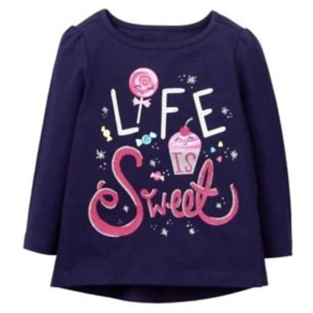 "LIFE IS SWEET" Everyday Playwear Navy Blue Tee